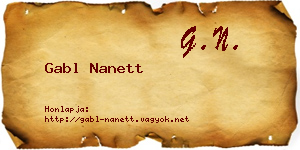 Gabl Nanett névjegykártya
